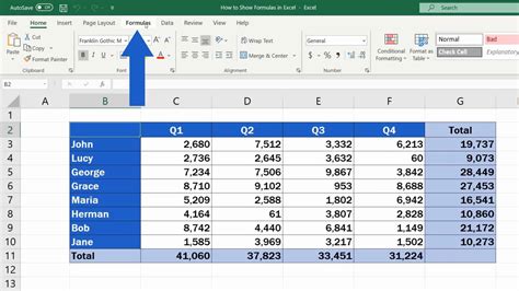 How to show formulas in Excel .
